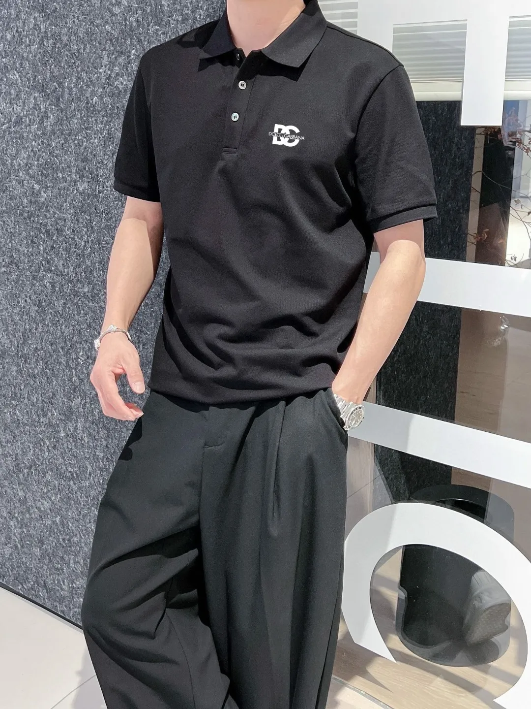 DG New Arrival logo Polo ！Classic ，Premium ！ ， ，Quality / ， ！ ：Black White Size：M-3XL
